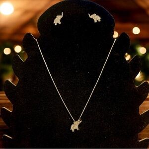 Elegant Silver Elephant Jewelry Set